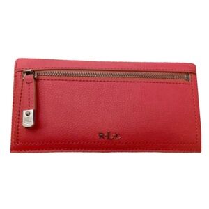 Vintage Lauren Ralph Lauren (RLL) Leather Wallet – Coral Pink